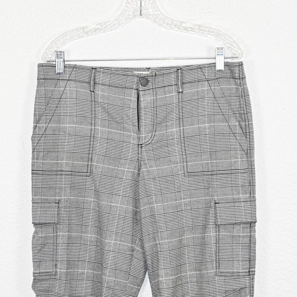 Alice + Olivia Isaac Distress Cargo Pants Grey houndstooth Size 8 - Picture 5 of 10